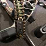 Bow Wrist Sling - Cobra with Backbone Weave with Metal Engraved Archery Plate