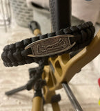 Bow Wrist Sling - Cobra with Backbone Weave with Metal Engraved Archery Plate