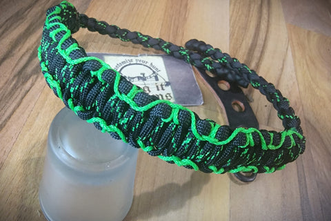 Premade Bow Wrist Sling - Scrolled Cobra Weave - Black/Neon Green Xs/Neon Green