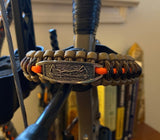 Bow Wrist Sling - Cobra with Backbone Weave with Metal Engraved Archery Plate