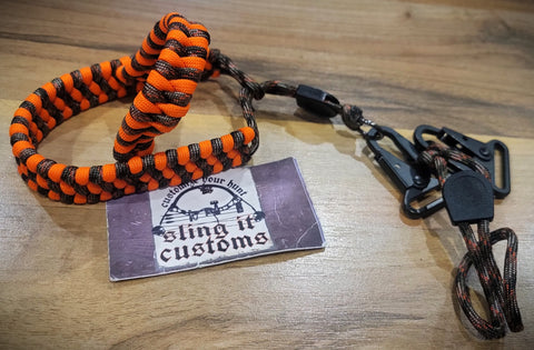 Premade No-Drill Gun Sling Kit - Fall Camo & Flo Orange (Sling Not Included - Attachment Pieces Only)