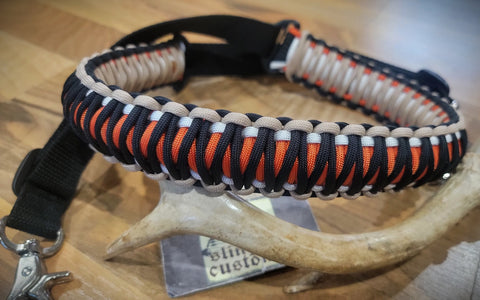 Premade Adjustable Cooler Sling - Double Cobra Weave - White, Burnt Orange, Tan & Black