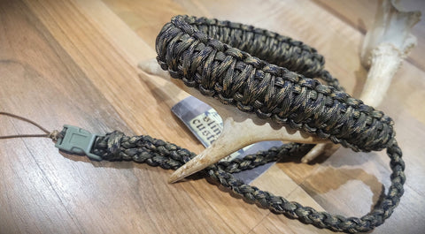 Premade Rangefinder Lanyard - Double Cobra Weave - Forest Camo