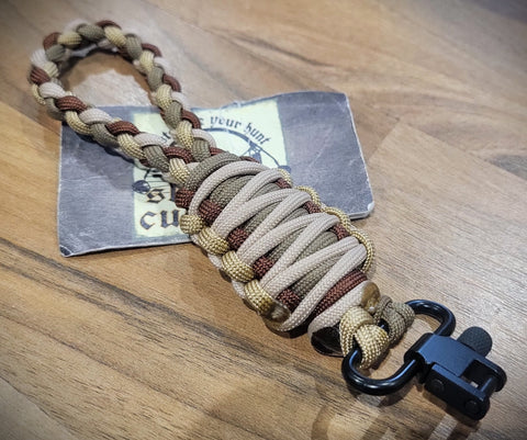 Premade Gun Tree Hanger - Double Cobra Weave - Espresso, Coyote, Gold & tan