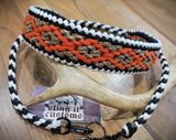 Premade Binocular Lanyard - Diamond Sanctified Weave - White/Black/Rattler/Burnt Orange