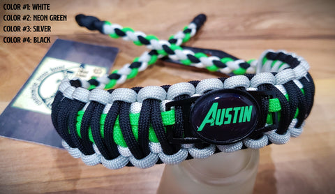 Bow Wrist Sling - Double Cobra Weave with Custom Charm